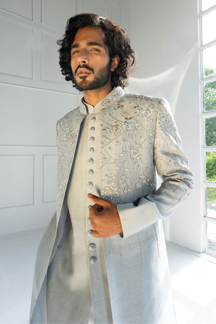 Hand Work on Front Open Indo with Kurta Set IW 3029