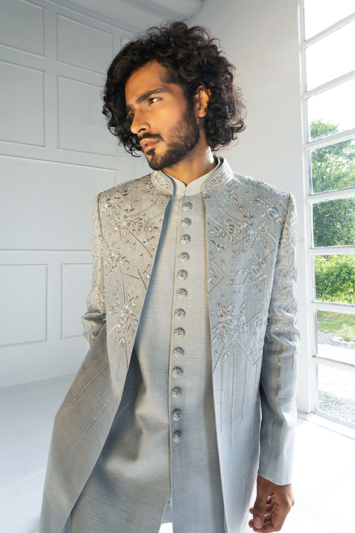 Hand Work on Front Open Indo with Kurta Set IW 3029