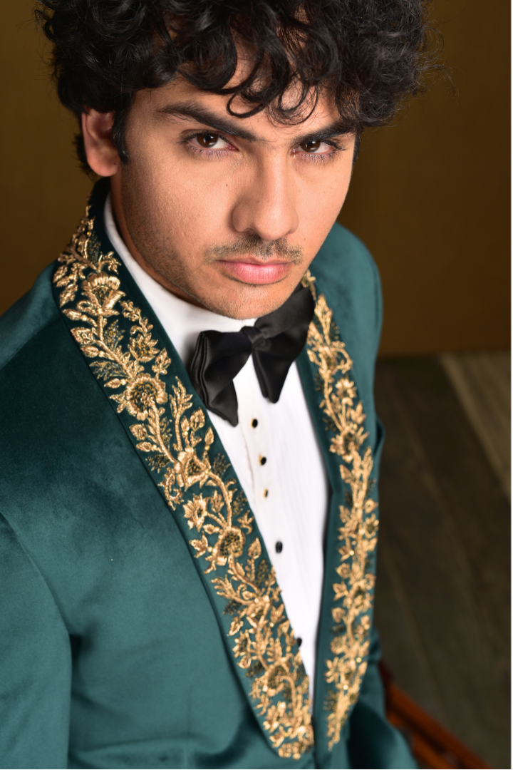 Cotton Velvet Blazer with Dabka Hand Embroidery & Trouser - Tx 5023