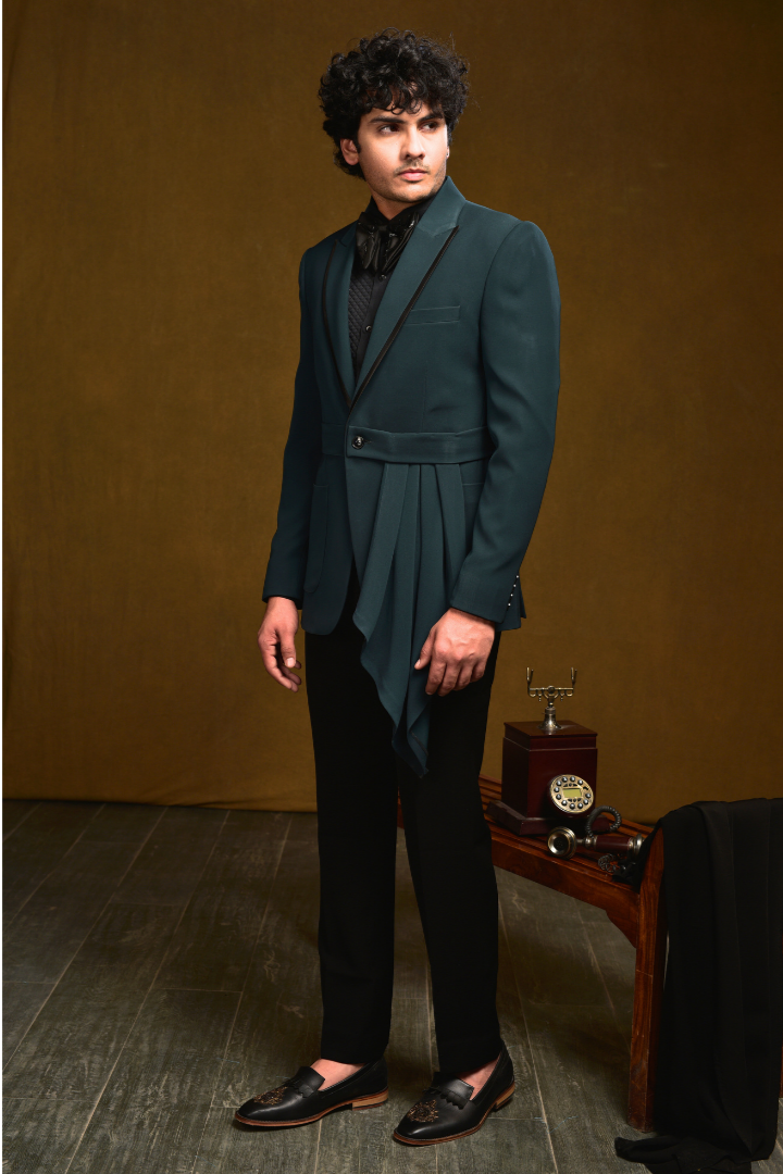 Japanese Drape Blazer with Attached Belt & Trouser - Tx 5024