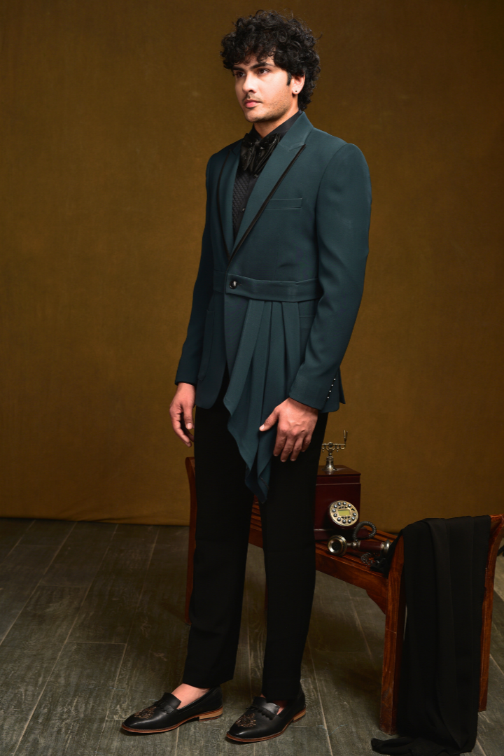 Japanese Drape Blazer with Attached Belt & Trouser - Tx 5024