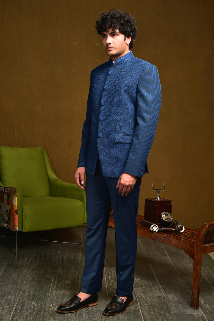 Thread Embroidered Bandh Gala Suit - Tx 5027