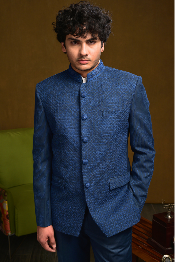 Thread Embroidered Bandh Gala Suit - Tx 5027