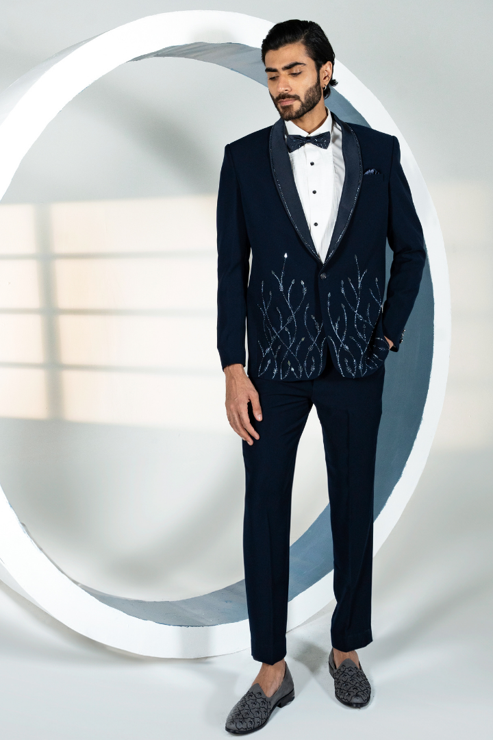 Blue Japanese Tuxedo with Hand Work Tx 5012