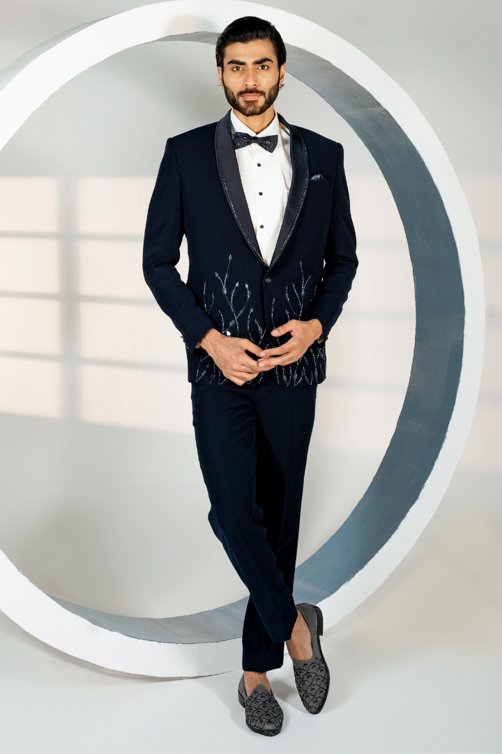 Blue Japanese Tuxedo with Hand Work Tx 5012