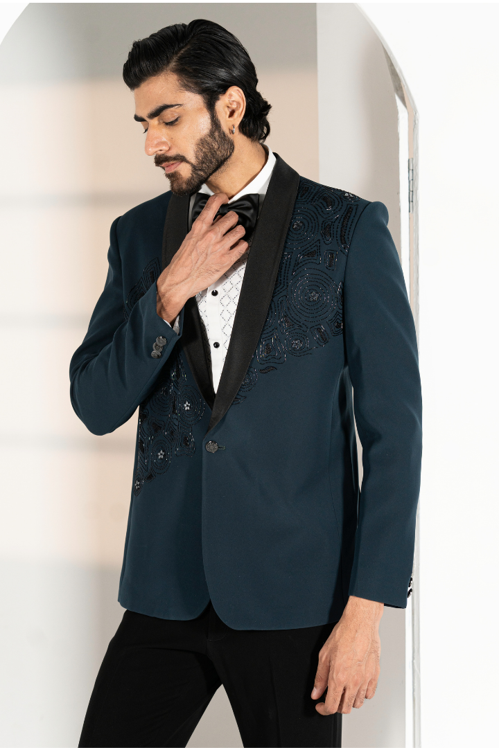 Electric Blue Tuxedo with Hand Work Tx 5020