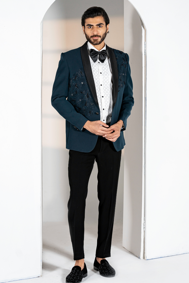 Electric Blue Tuxedo with Hand Work Tx 5020